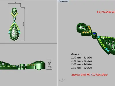 Pendants Collection indian jhumka 3D print model