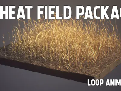 Wheat Field Package Loop Animated 3D model