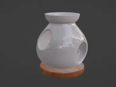 Candles and candleholders  Ceramic Oil Burner Low-poly 3D model