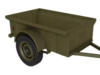 Military Jeep Trailer 3D model