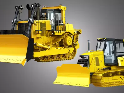 Bulldozers - 2 in 1 3D Model Pack