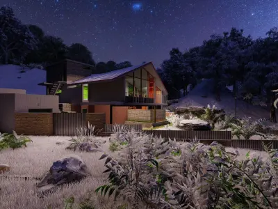 Casa Scene-villa-modern house 3D model 35