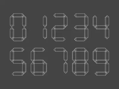FONT-102 LED Seven Segment Low-poly 3D model