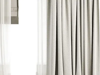 Silk and Cotton Curtain  Low-poly 3D model