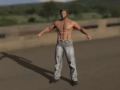 Hugh Jackman NOT RIGGED Low-poly 3D model