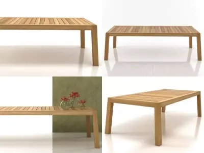 Anne four different wooden tables 3D model