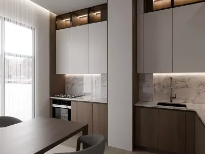 Modern kitchen Low-poly 3D model