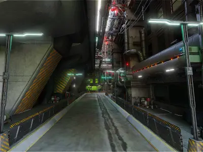 Cyberpunk Futuristic Sci-Fi Street Scene 3D model