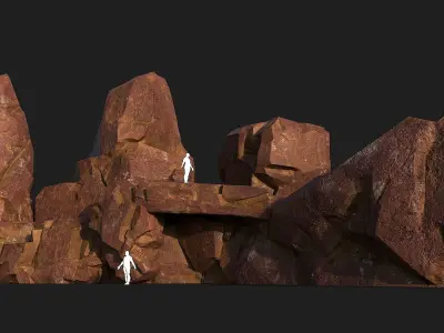 Mountain desert Rocks - 3D Models PBR Pack 03 Low-poly 3D model