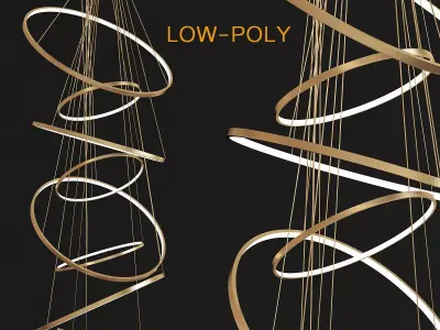 Modern LOHJA chandelier Circle Rings low poly 3d model Low-poly 3D model