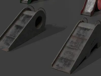 Slides For Playground Low-poly 3D model