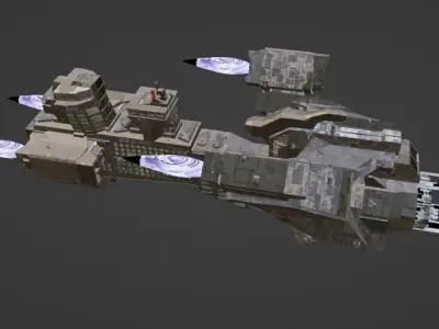 Heavy Space Cruise Ship 3D model
