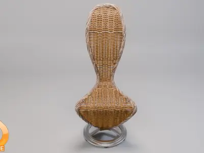 Wicker S Chair Free 3D model