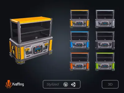 SCI-FI Furniture V1 Futuristic Low-poly 3D model