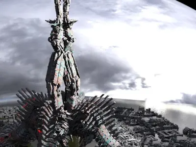 Scull Skeleton Sci fi Building 3D model