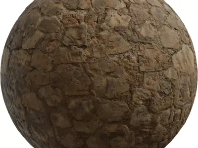 Dry Muddy Stone Pavement PBR Material  Texture