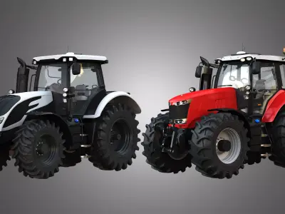 S394 Series - Massey Ferguson -7719 Tractors  - 2 in 1 3D Model Pack