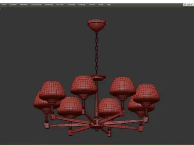 FASHION BRASS EXCLUSIVE CHANDELIER 2 Low-poly 3D model