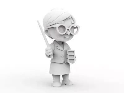 Cartoon Teacher 3D Printable 3D print model
