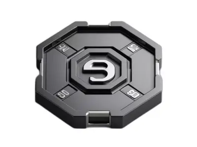SciFi Octagonal Token Number 9 Low-poly 3D model