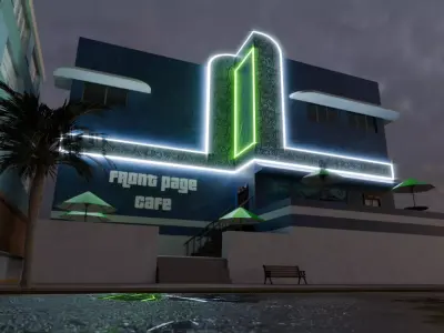 Front Page Cafe 3D Model Vice City Low-poly 3D model