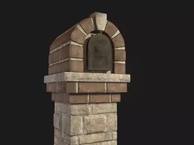 Brick Mailbox Low-poly 3D model