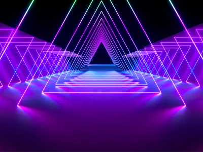 Cool light effect tunnel 3D model