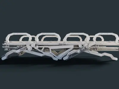 Futuristic scifi Modular Bridge Low-poly 3D model