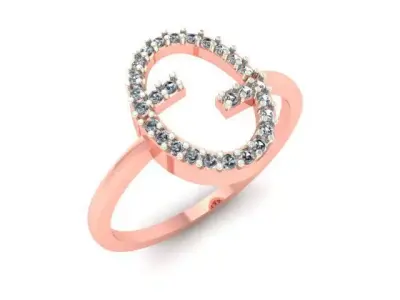 002 Gold ring for woman 3D print model