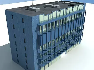 Blue Brick Building 47 3D model