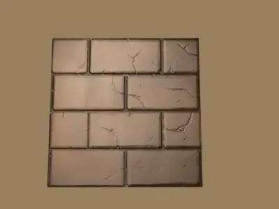 Brick floor Low-poly 3D model Low-poly 3D model