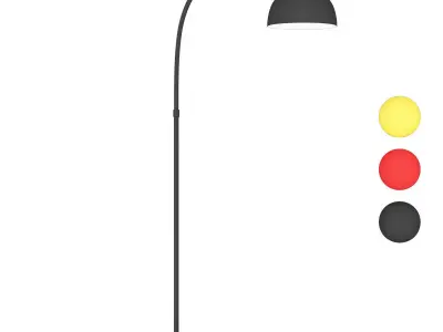 Domed Living Room Floor Lamp Metal 3D model