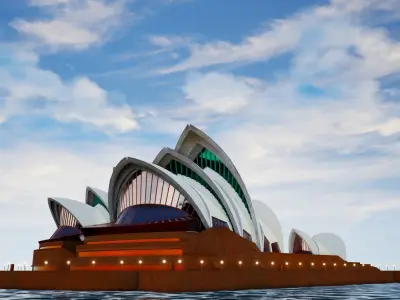 SYDNEY OPERA HOUSE Low-poly 3D model