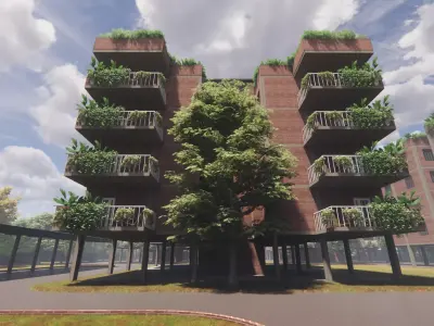 Apartment building - Revit models 3D model
