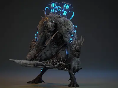 Biochemical Monster 09 Low-poly 3D model