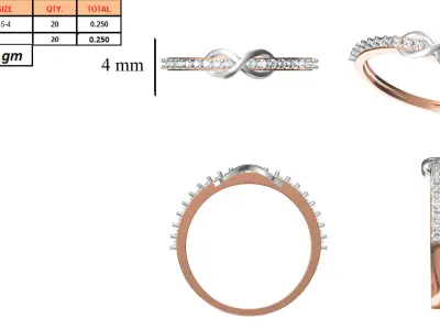 Light Weight Wedding Engagement Women Ring STL JCD Details 3D print model