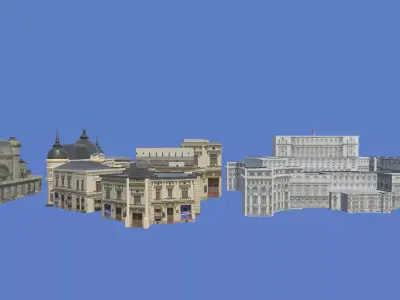 Romania Landmark Buildings Pack Low-poly 3D model