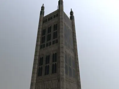London Victoria Tower Low-poly 3D model
