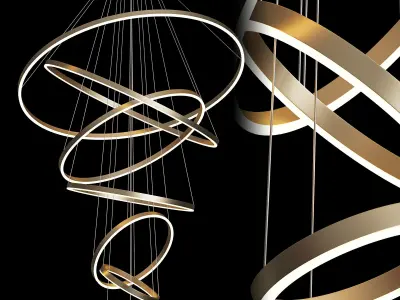 Duplex large Chandelier Low-poly 3D model