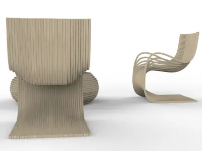 Pipo chair and Cheese table 3D model