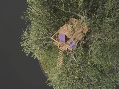 PBR Assets - Cozy Tree House Low-poly 3D model