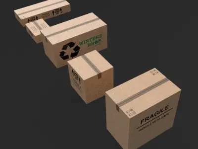 5 Pack of Low Poly Boxes Free low-poly 3D model