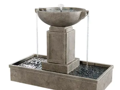 Austin Modern Water Fountain 3D model