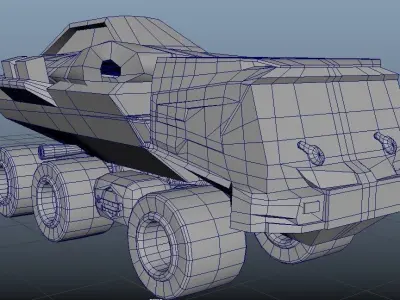 Sci-Fi Truck Model Low-poly 3D model