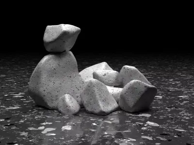 Scattered Rocks Low Poly 3D model