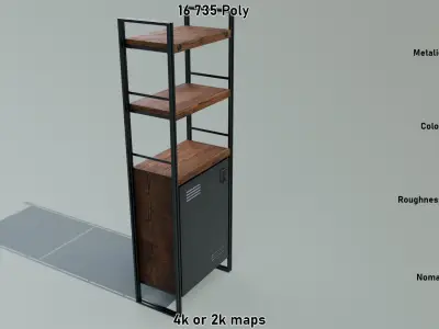 Shelf Manchester Door Low-poly 3D model