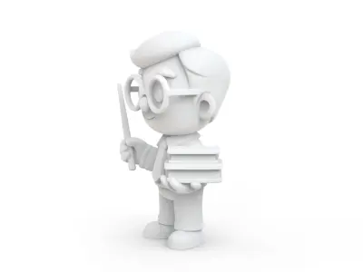 Teacher Cartoon Character 3D Model for Classroom Themes 3D print model