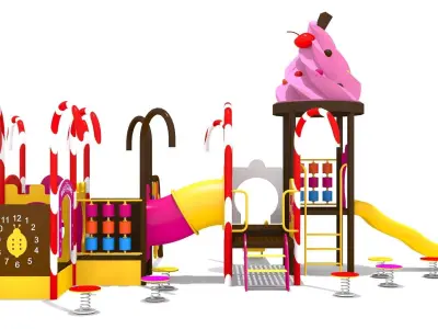 Ice Cream Playground Low-poly 3D model