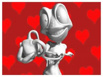 Alien in love 3D print model
