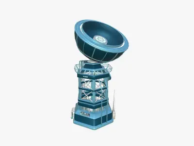 SciFi Antenna Tower A03 Blue - Sci Fi Exterior Design Low-poly 3D model